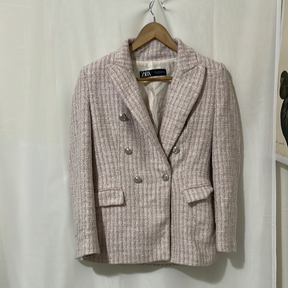 Zara Pink Tweed Blazer - Picture 1 of 5